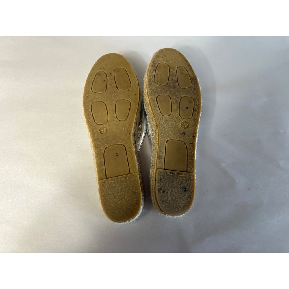 The Striped Sailor Slip-On Silver Espadrille Mules Made in Spain 38 - Picture 6 of 6